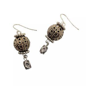 Gold & Silvertone Bali Bead Pierced Earrings